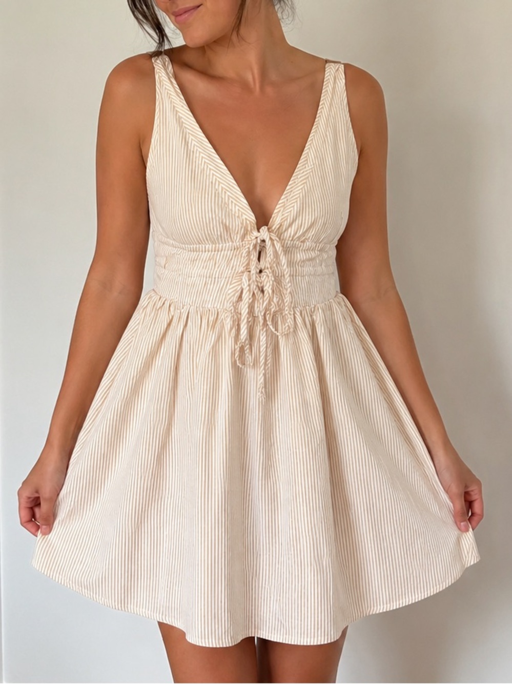 Striped Tie-Front Sundress